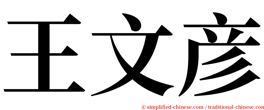 王文彦 serif font