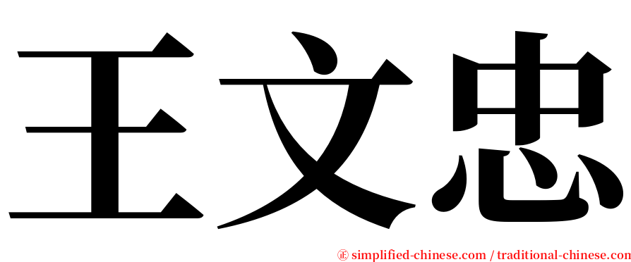 王文忠 serif font