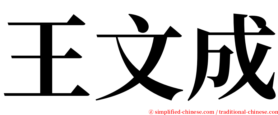 王文成 serif font
