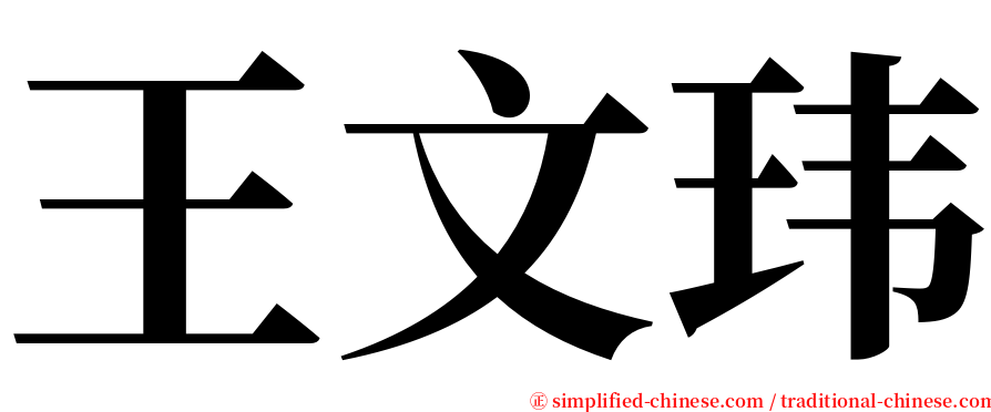 王文玮 serif font