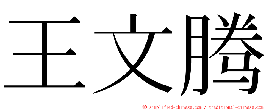 王文腾 ming font