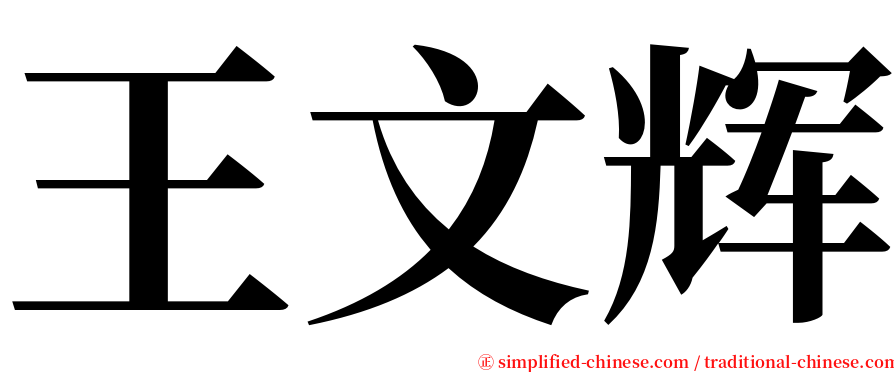 王文辉 serif font