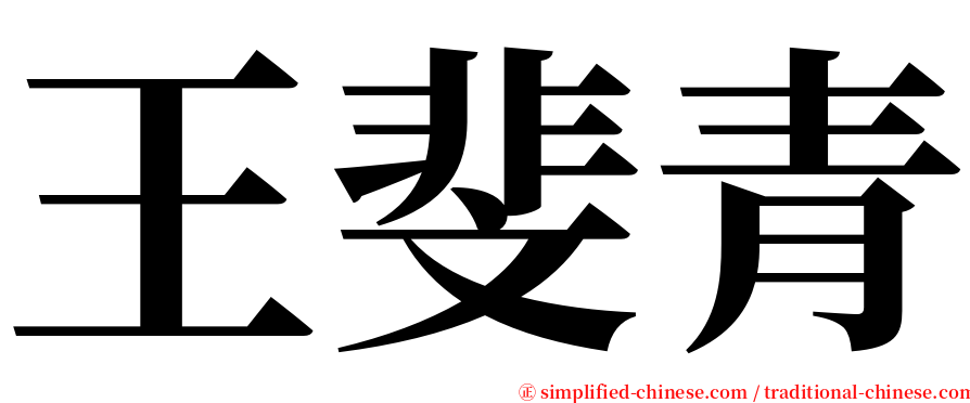 王斐青 serif font