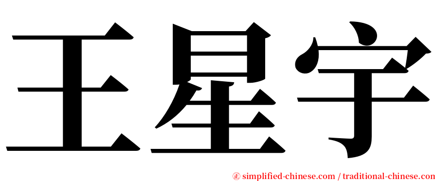 王星宇 serif font