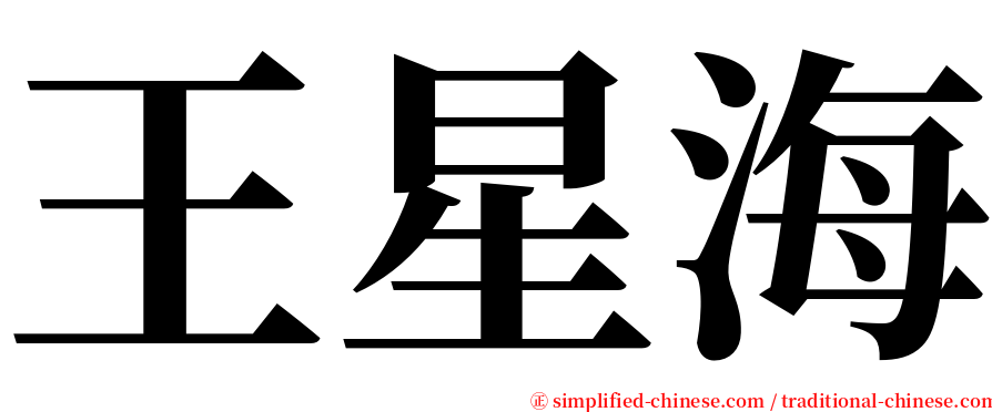 王星海 serif font