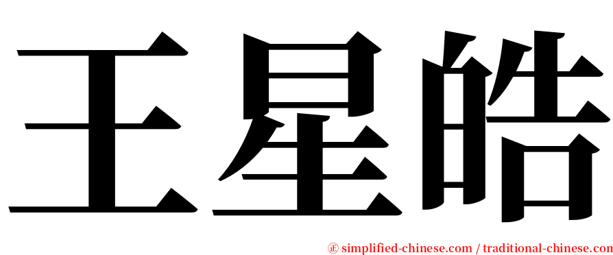 王星皓 serif font