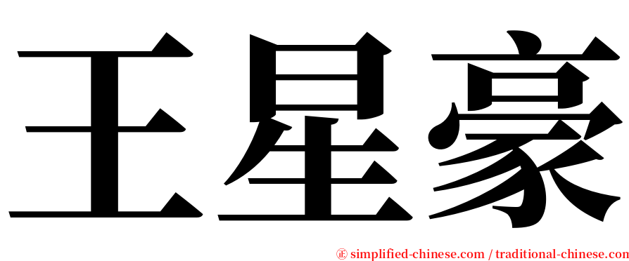 王星豪 serif font