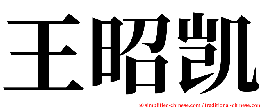 王昭凯 serif font