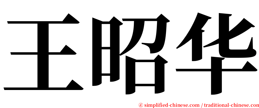 王昭华 serif font