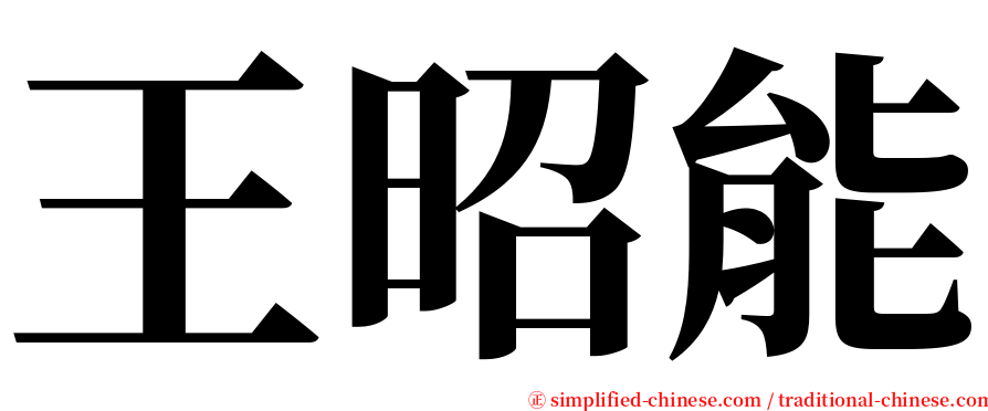 王昭能 serif font