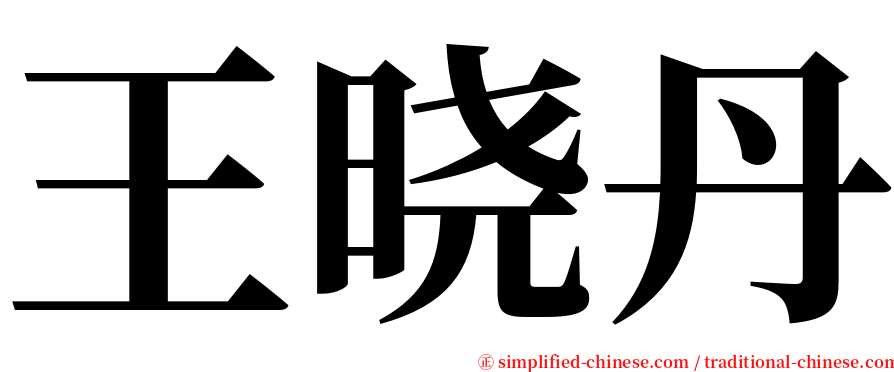 王晓丹 serif font