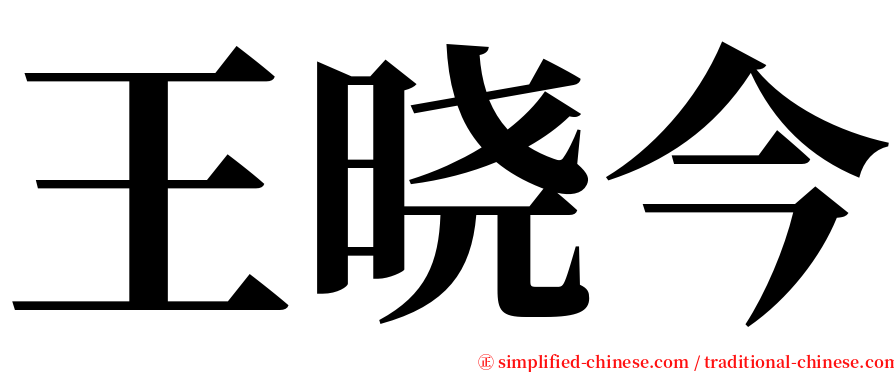 王晓今 serif font