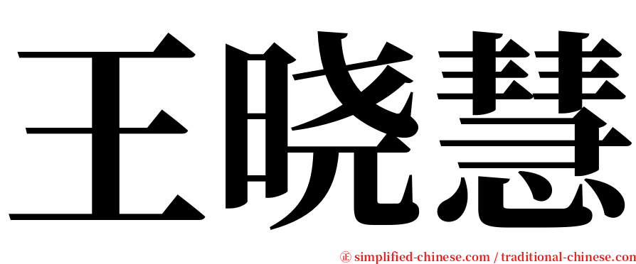 王晓慧 serif font