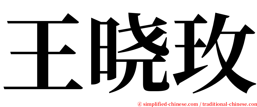 王晓玫 serif font