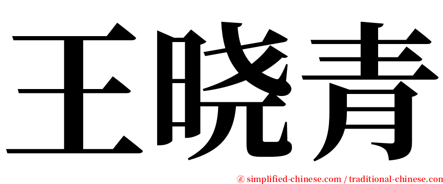 王晓青 serif font