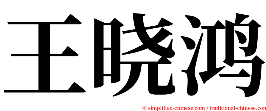 王晓鸿 serif font