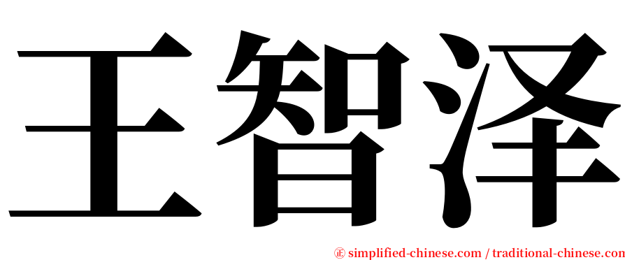 王智泽 serif font