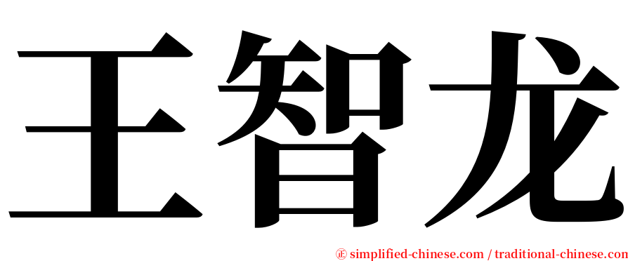 王智龙 serif font