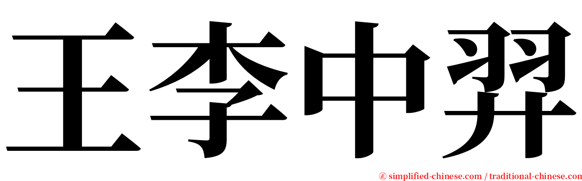 王李中羿 serif font