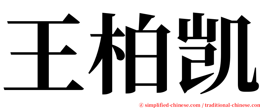 王柏凯 serif font