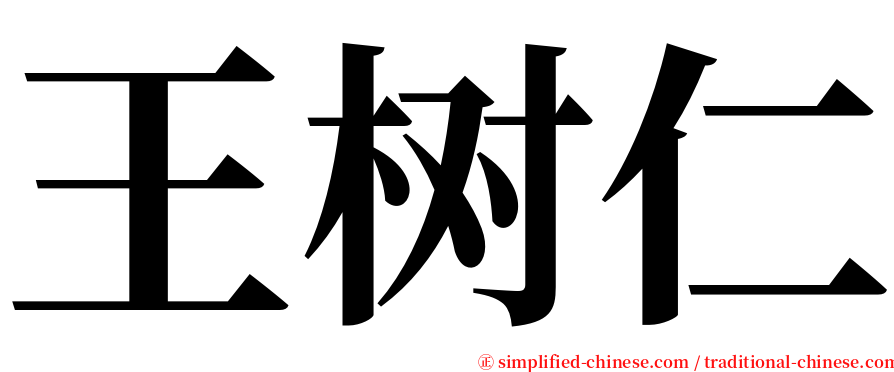 王树仁 serif font
