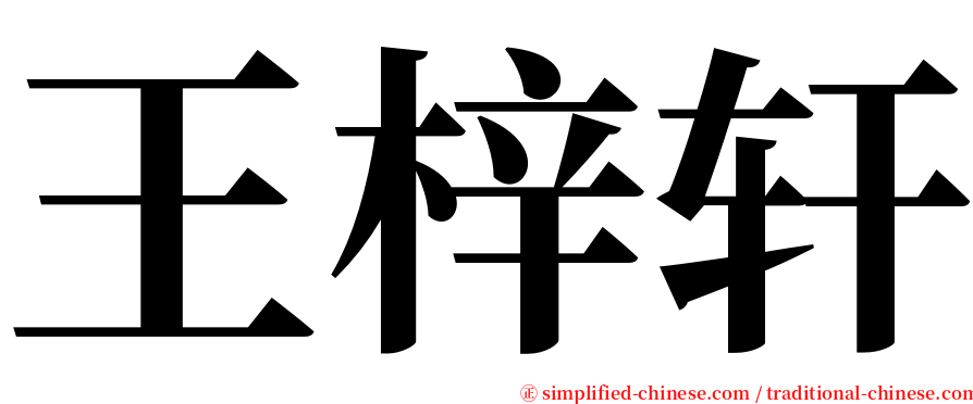 王梓轩 serif font