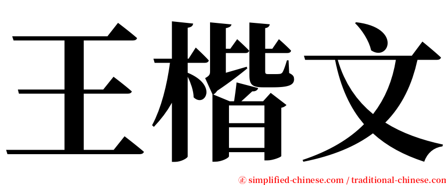 王楷文 serif font