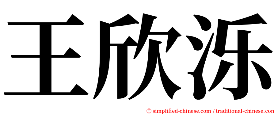 王欣泺 serif font