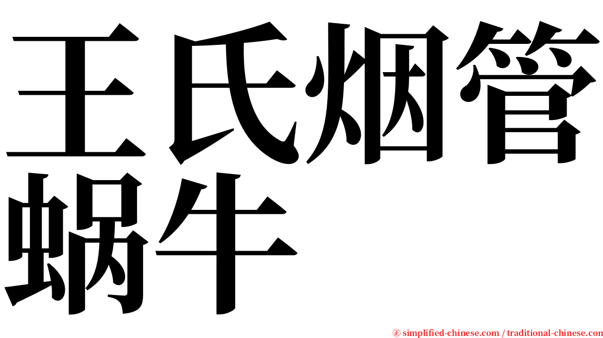 王氏烟管蜗牛 serif font