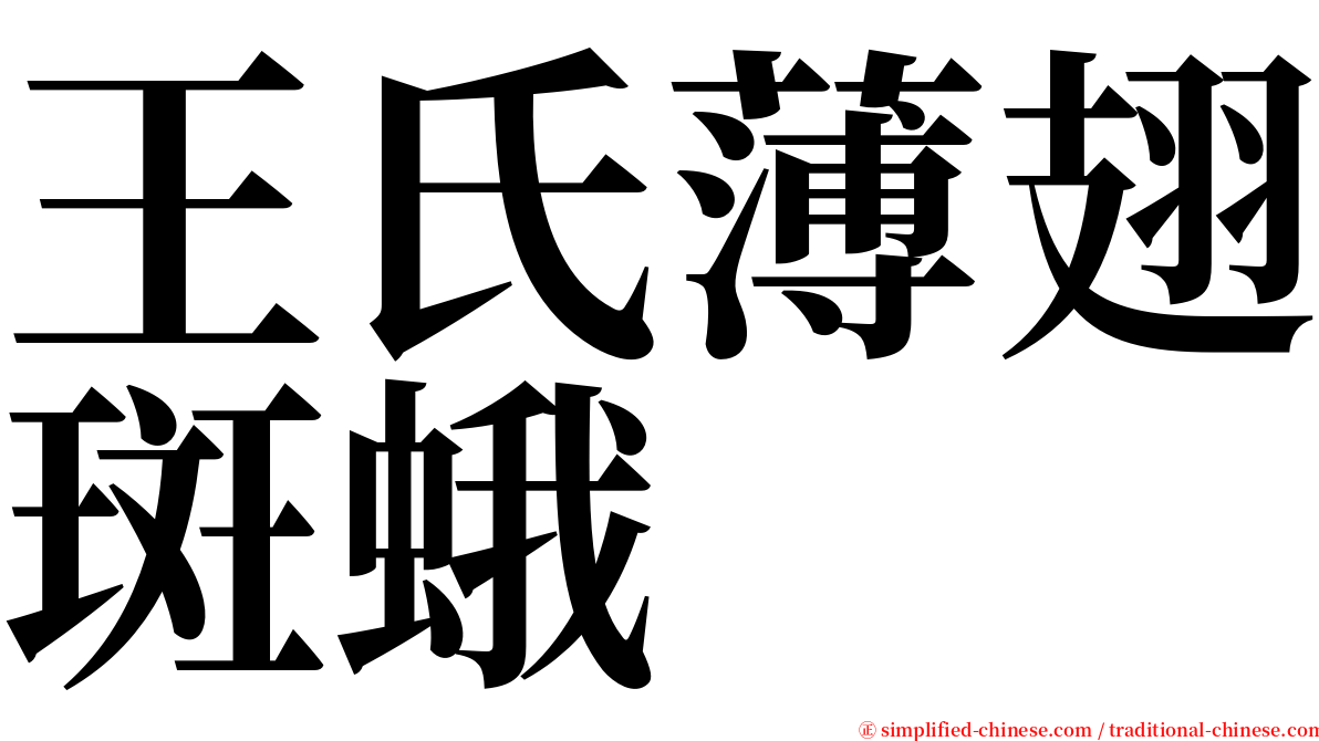 王氏薄翅斑蛾 serif font