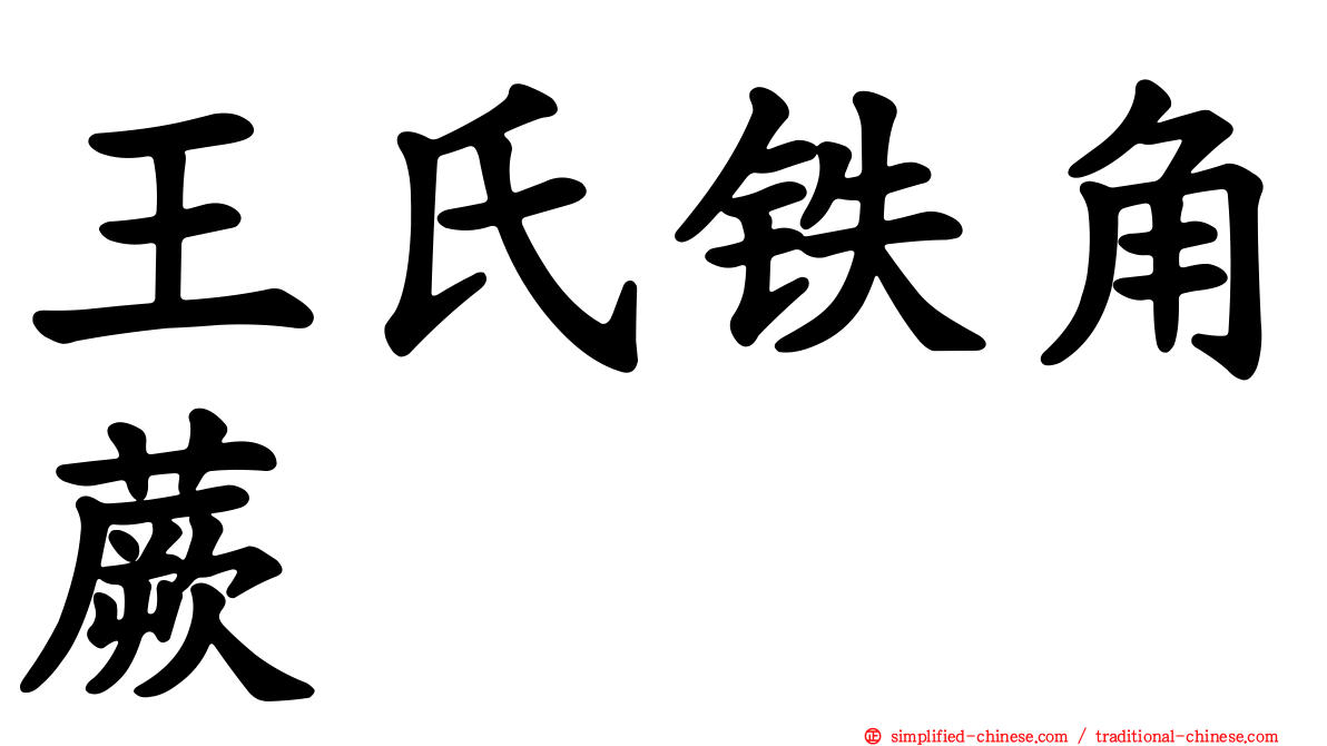 王氏铁角蕨