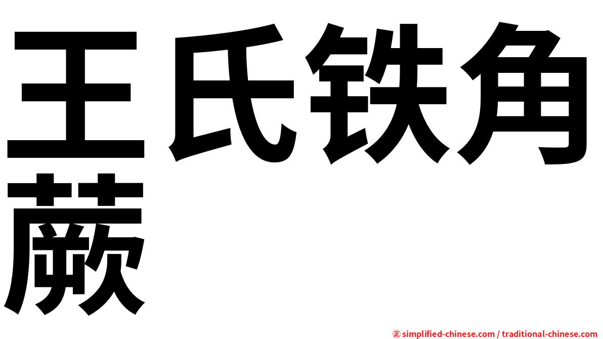 王氏铁角蕨