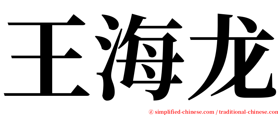 王海龙 serif font