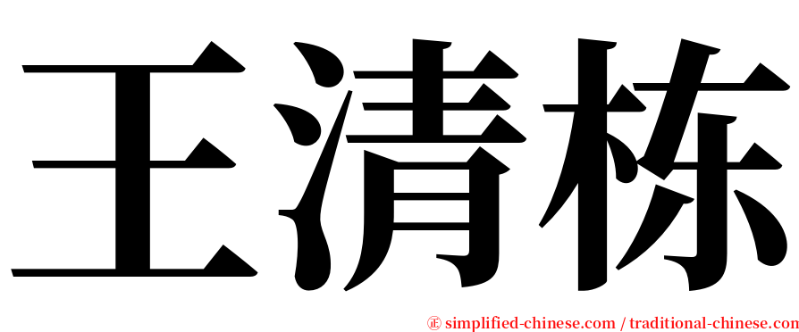 王清栋 serif font