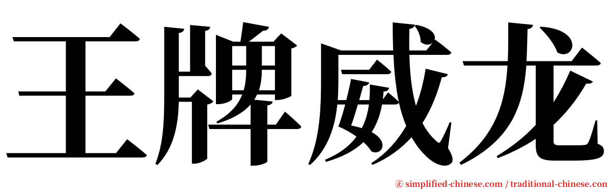 王牌威龙 serif font