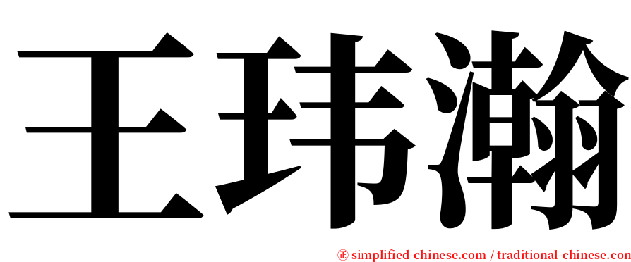王玮瀚 serif font