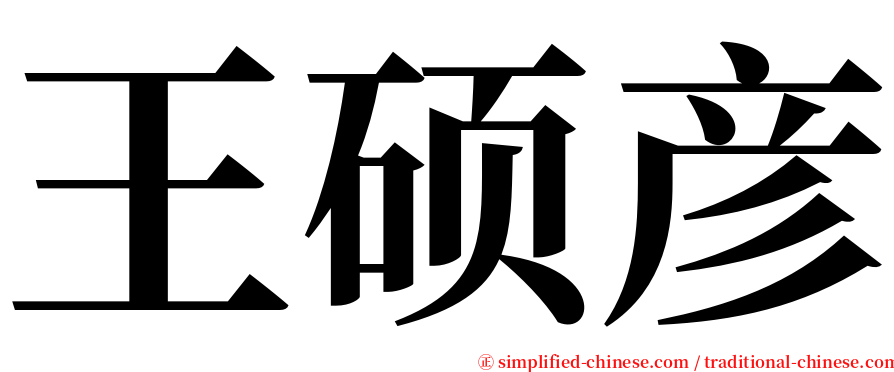 王硕彦 serif font