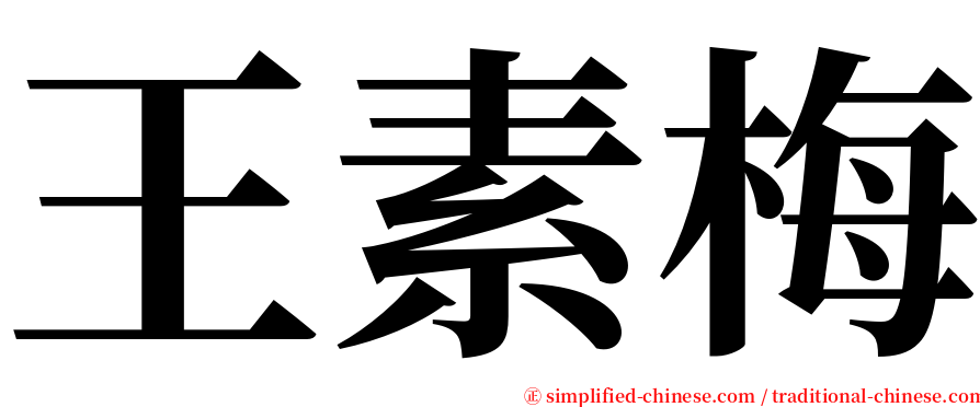 王素梅 serif font