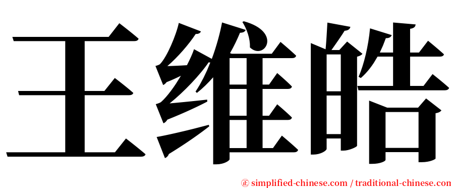 王维皓 serif font