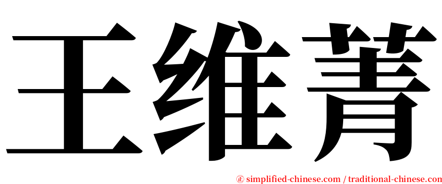 王维菁 serif font