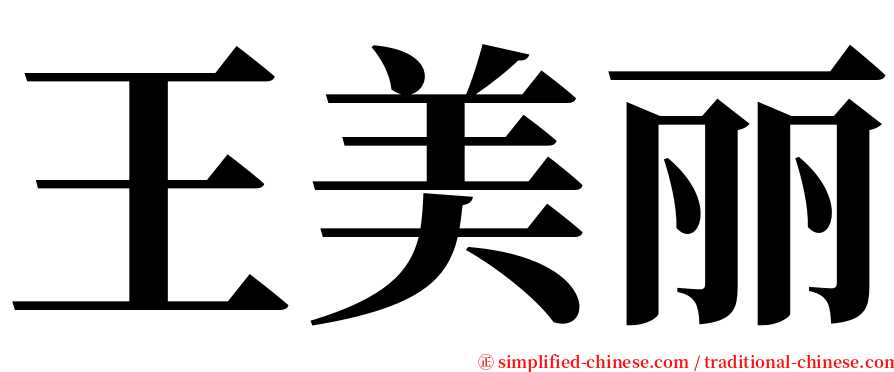 王美丽 serif font