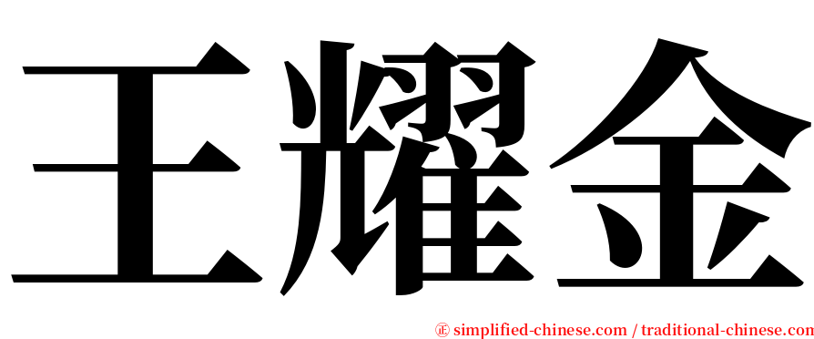 王耀金 serif font