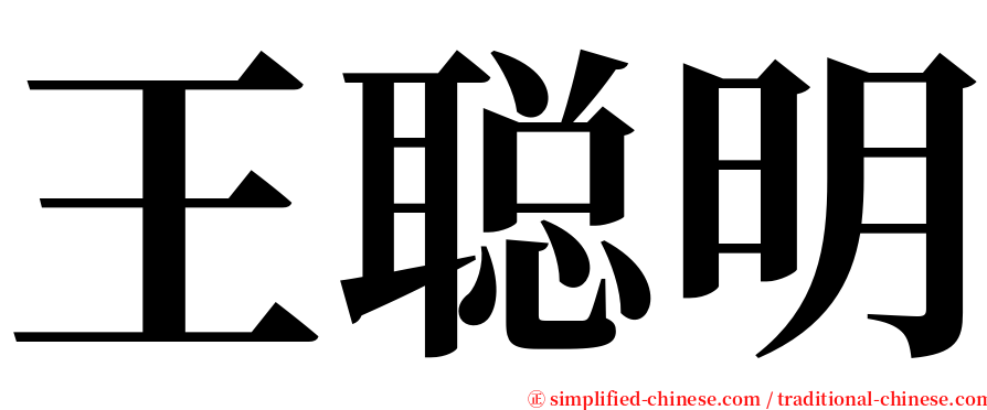 王聪明 serif font