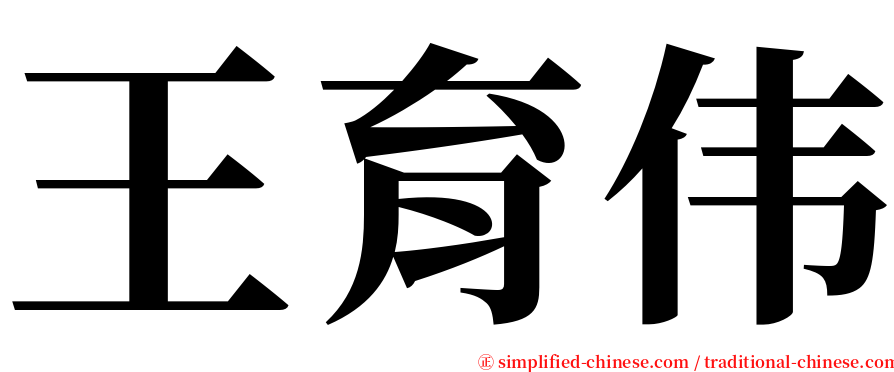 王育伟 serif font