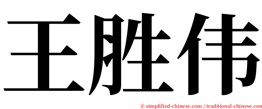 王胜伟 serif font