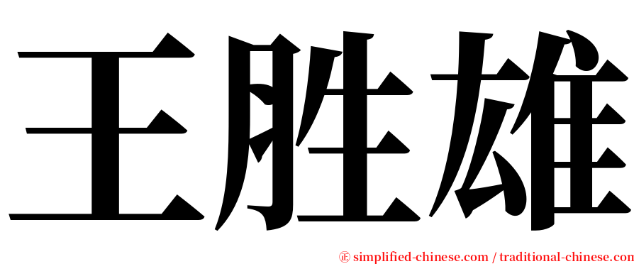 王胜雄 serif font