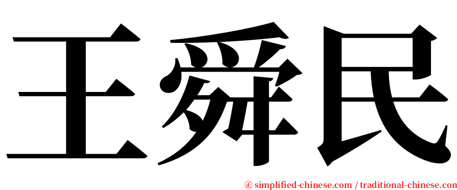 王舜民 serif font