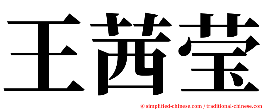 王茜莹 serif font