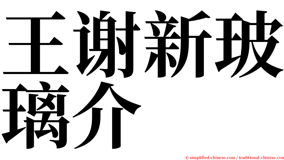 王谢新玻璃介 serif font