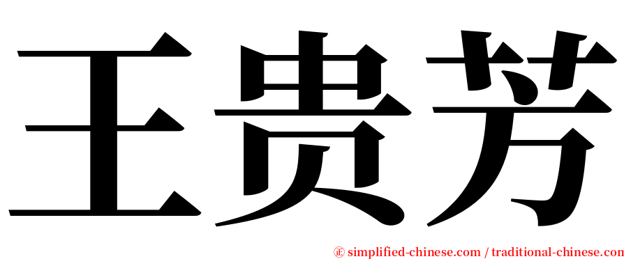 王贵芳 serif font
